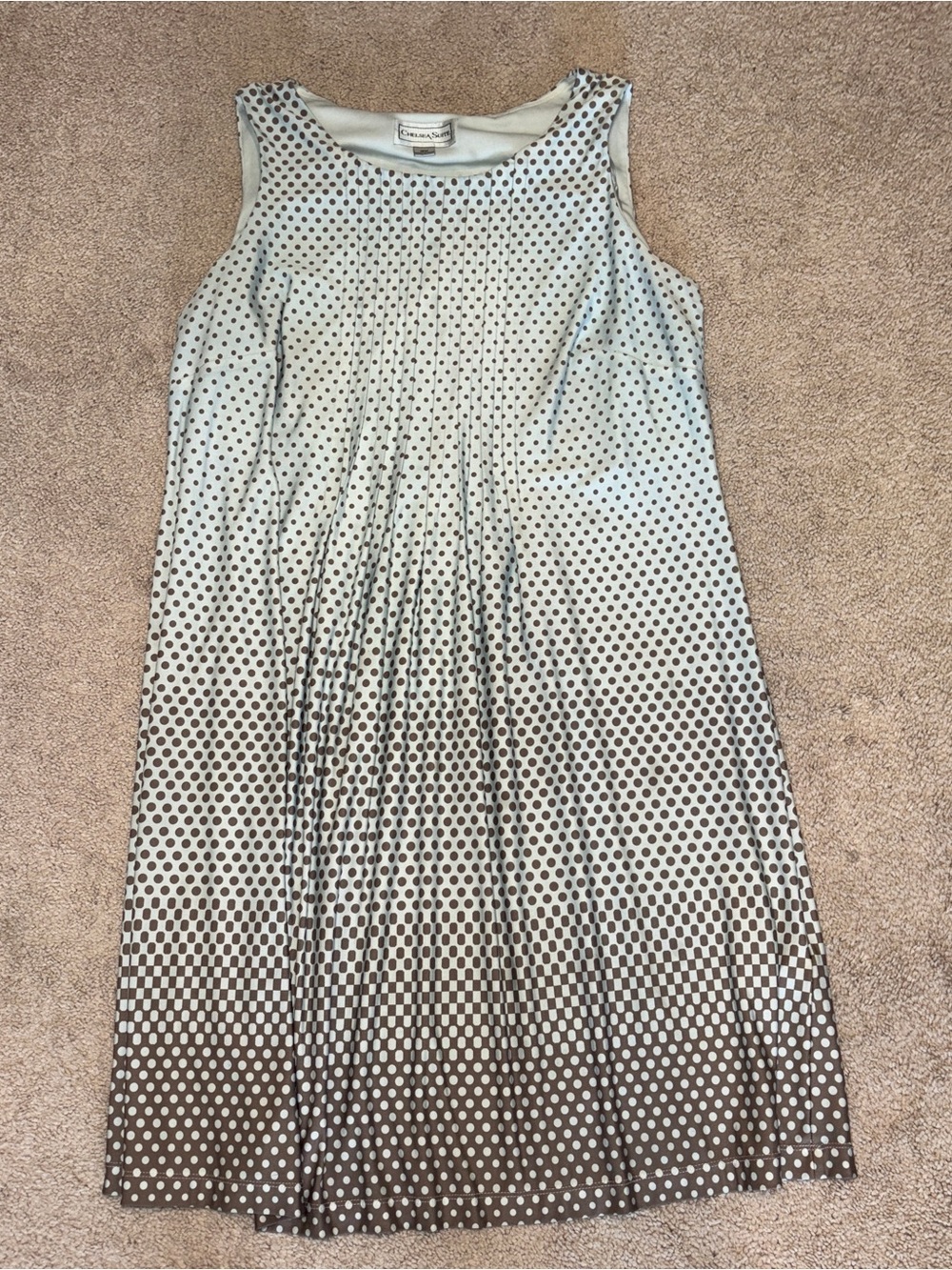 Women’s Chelsea Suite Blue and Brown Ombre Polka Dot Sleeveless Dress 18W